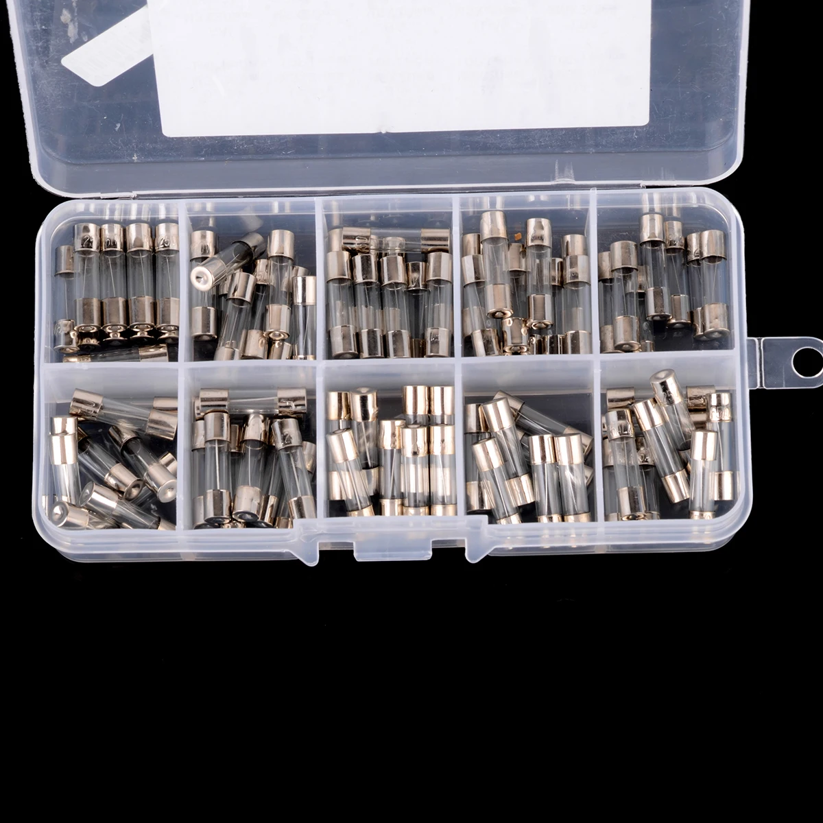 100pcs 0.2A/0.5A/1A/2A/3A/5A/6A/8A/10A/15A Quick Fast Blow Glass Tube Fuse Assortment Kit Set 5x20mm