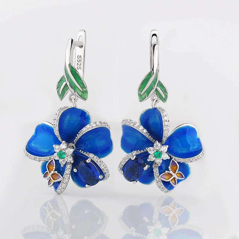 RainMarch Flower Enamel Drop Earrings for Women Engagement Earring Bohemian Dangle Earrings Female Jewelry Pendientes Brincos (3)
