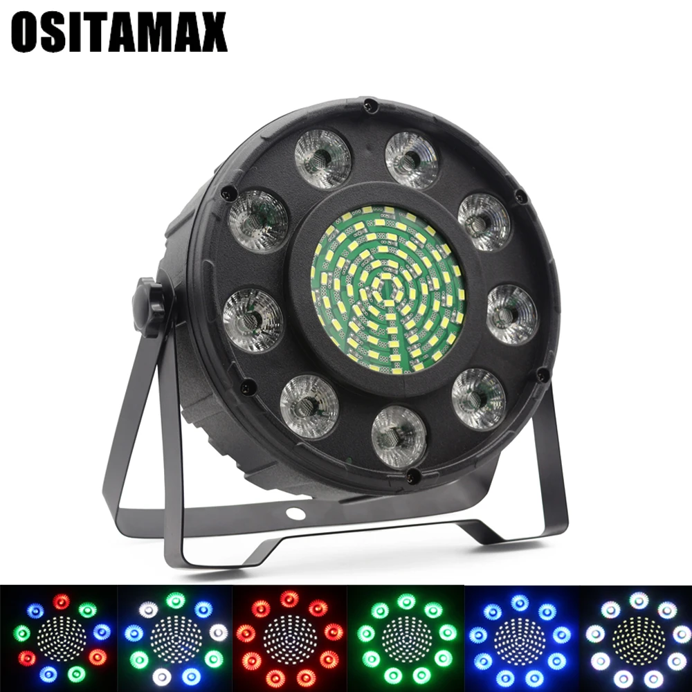 

100pcs Professional LED Stage Lights 9pcs x4W 4in1 RGBW PAR LED DMX Stage Lighting Effect DMX512 Led Flat for DJ Disco Party KTV