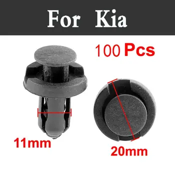 

100pcs Fasteners Auto Front/Rear Bumper Mudguard Rivet For Kia Opirus Optima Picanto Pride Quoris Soul Spectra Sportage Venga