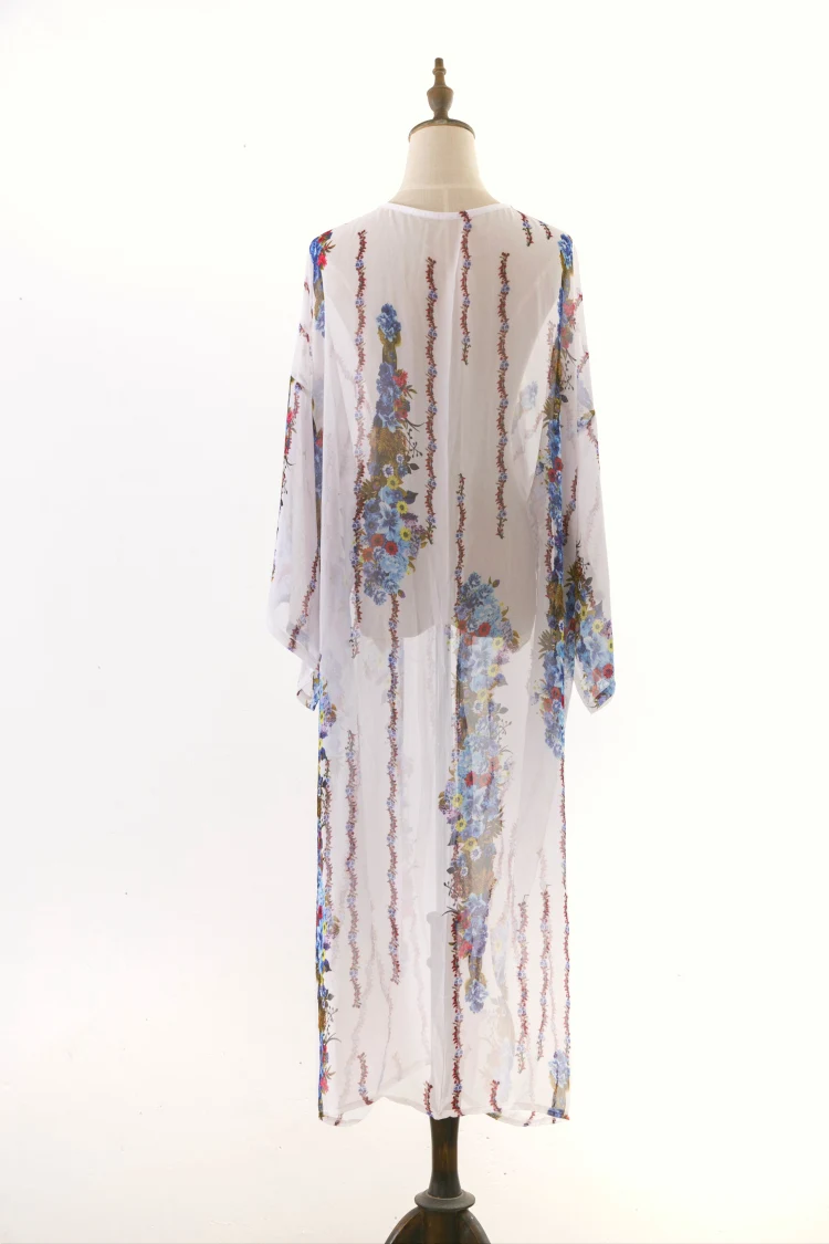 Beach Cover up Tunics for Beach Print Chiffon Long Kaftan Bikini Cover up Robe de Plage Sarong Beach Wrap Swimsuit coverup Beach Cover up Tunics for Beach Print Chiffon Long Kaftan Bikini Cover up Robe de Plage Sarong Beach Wrap Swimsuit coverup