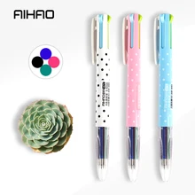 Aihao шариковая ручка 4 чернил Цвета Kawaii Творческий ручки для написания канцелярские принадлежности Школьные принадлежности подарочная ручка для Обувь для девочек /Обувь для мальчиков