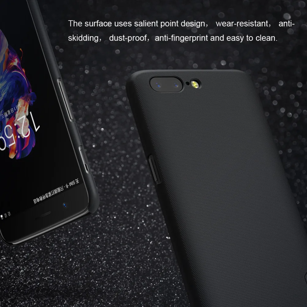 Чехол для OnePlus 5 Чехол 5.5 дюймов Nillkin матовое PC пластик жесткий задняя крышка+ Screen Protector один плюс 5 задняя крышка