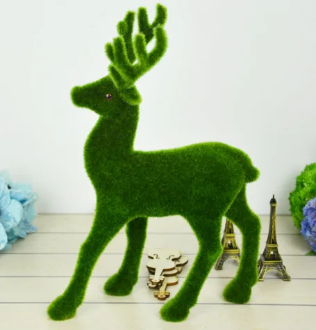 NuoNuoWell искусственная трава ручной работы газон животные DIY олень рождественские украшения поддельные лося декоративный домашний стол экрана - Цвет: TYPEB