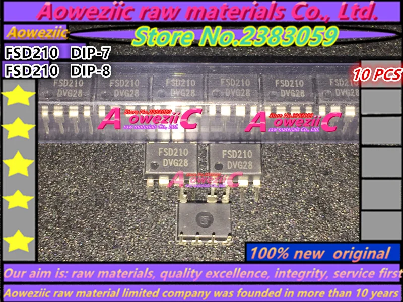 

Aoweziic 100% Новый оригинальный чип питания FSD210 DIP-7 FSD210 DIP-8