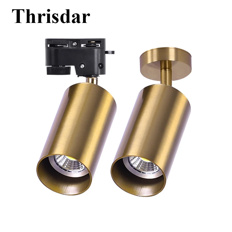 Loja de Roupas Lâmpada do Ponto Thrisdar Nórdico Bronze Superfície Montado Downlight Levou Café Bar Bronze Holofotes Pista Ferroviário Teto
