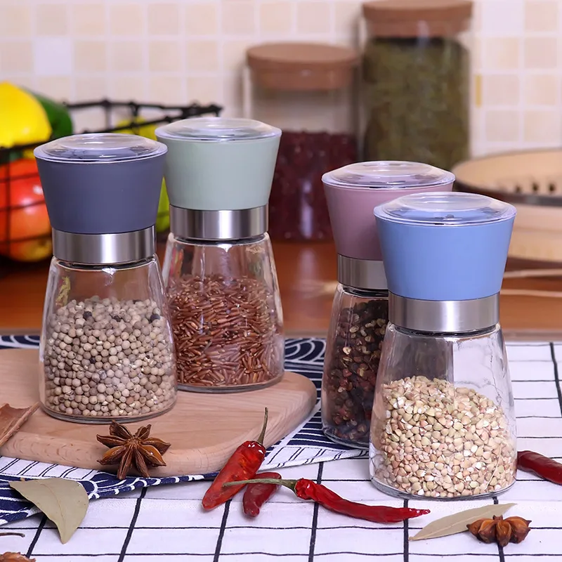 

Glass Grinding Bottle Kitchen Tool Pepper Mill Grinder Pepper Grinders Shaker Spice Container Seasoning Condiment Jar Holder