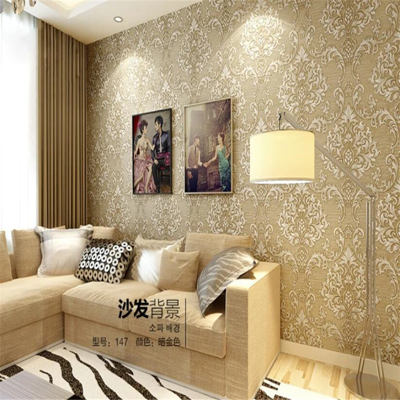 

beibehang European-style wallpaper bedroom study living room TV background wall non-woven 3d three-dimensional relief wallpaper