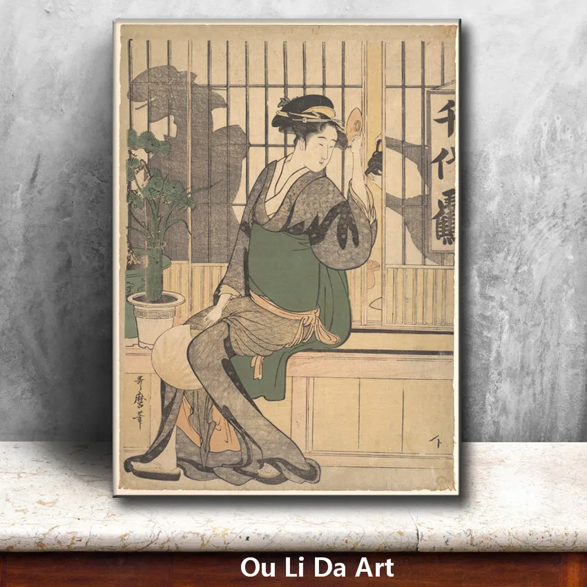 classical Japan kimono women portrait oil painting canvas painting