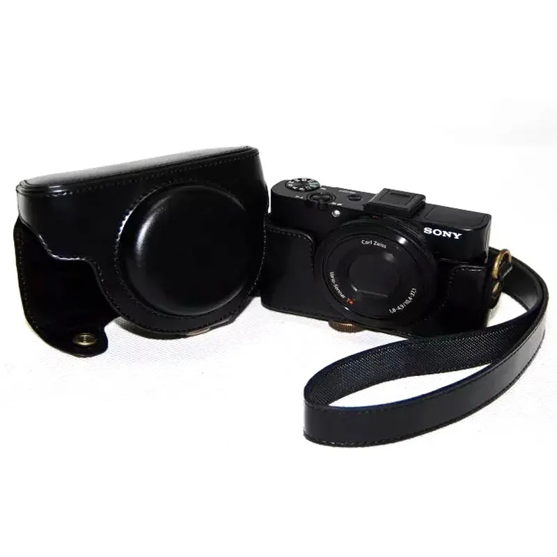 Высокое качество PU кожаный чехол Обложка для Sony RX100 RX100II M3 RX100III M4 M5 M6 с винтовым