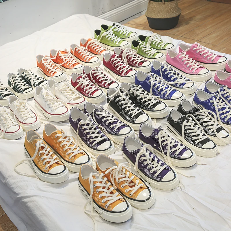 

Classic Canvas Shoes Low/High Top Sneakers Lace-up Casual Flats Various Colors Available