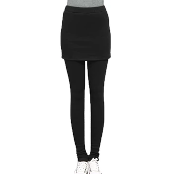 

Hot Women Autumn Winter Skirt Cotton Pleated Tights Stretch Pants - Black