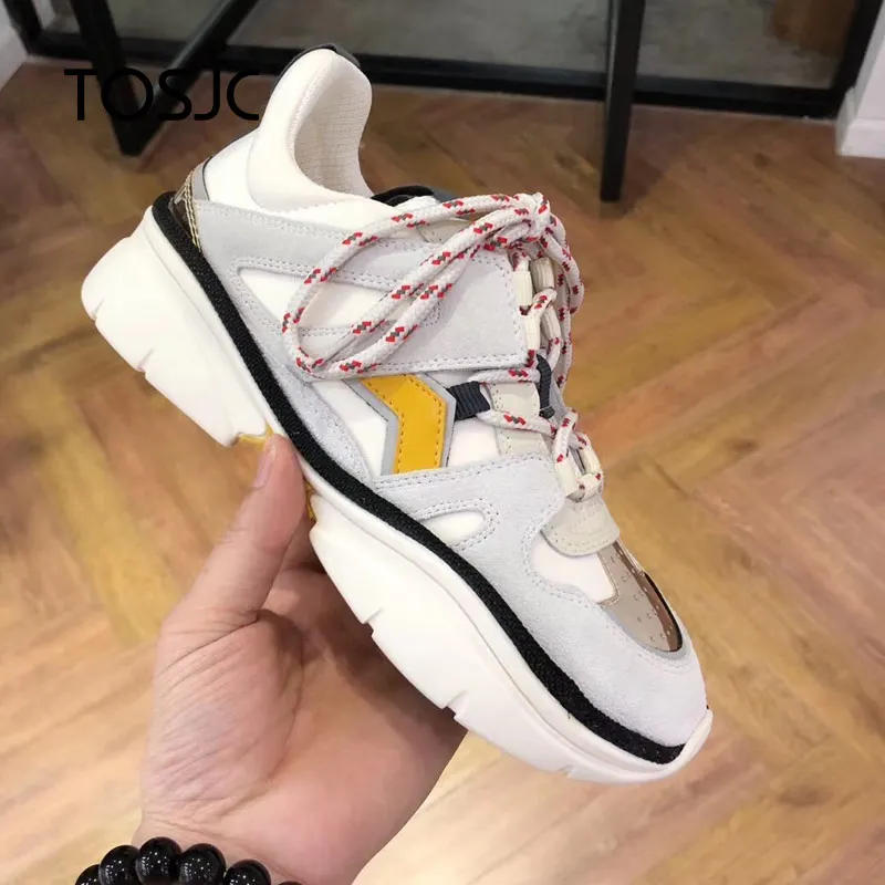 

Recreational shoes, single shoes, spring new style Korean women's shoes, color matching, stitching and tie-up sports shoes with