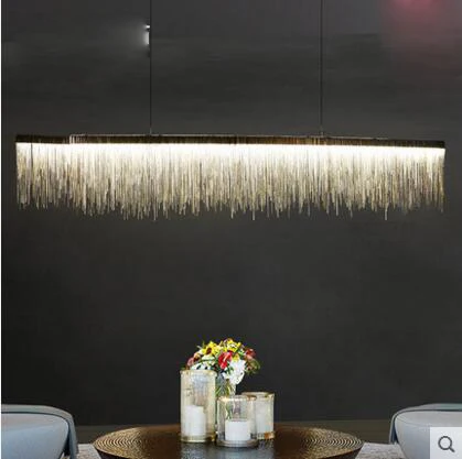 Современная дизайнерская люстра в скандинавском стиле с кисточками, ресторан, роскошное освещение для отелей, цепь, гостиная, искусство, подвесные светильники для дома
