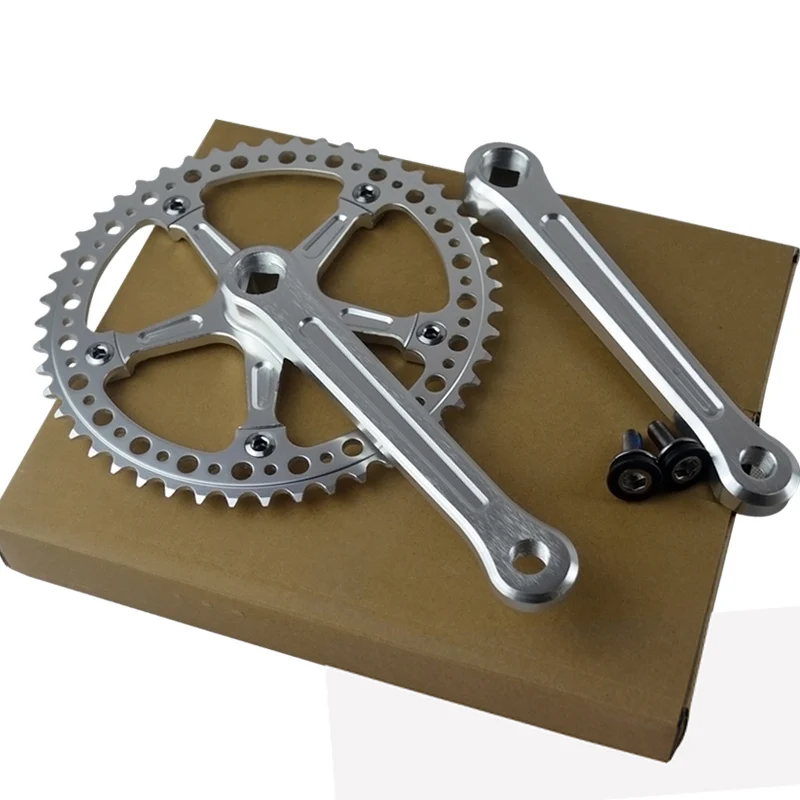 

Silverock Aluminum 7075 Fixed Gear Bike Crank 170mm 48T Fixie Track Folding Bicycle Vintage Crankset Chainring Chainwheel