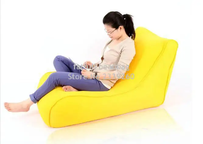 COVER ONLY , no filler-Brown Large Bean Bag Banana Giant indoor/Outdoor Waterproof Bags L -Shape no stuffings inside