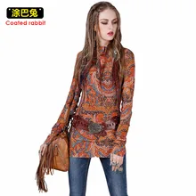 CR Весенняя футболка с длинным рукавом для женщин Инди народный стиль Мода Pipa пряжка дизайн футболки топы Женская одежда