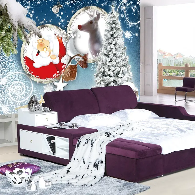 Home Decor Wall Papers 3D Christmas Pattern Behang Murals ...