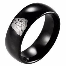 SHARDON 8mm Negro Dome Tungsteno Anillo Con ajuste confort Leyenda de diseño de Star Wars Darth Vader Star Wars de Los Hombres de La Boda banda