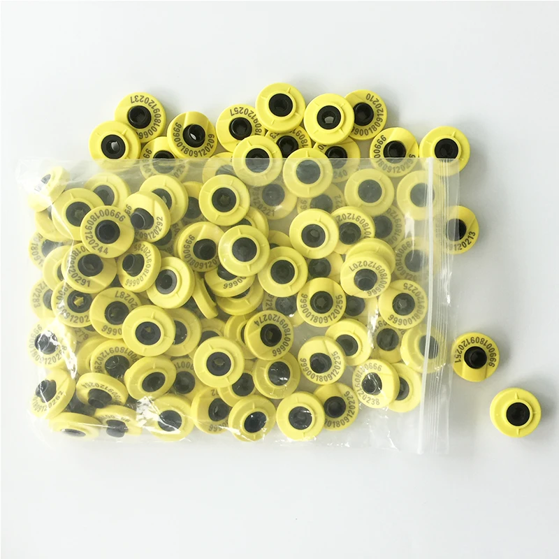 Etiqueta auricular RFID pasiva HDX de 134,2 kHz, estándar ISO, para la gestión de ganado bovino, ovino y porcino.