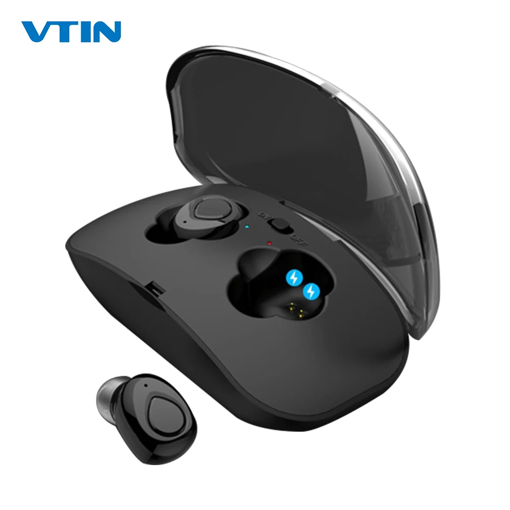 VTIN TOP Wireless TWS Earphones Bluetooth Earbuds CVC6 0 Noise Cancelling Mic Earphones With Charging Case For Iphone X Huawei