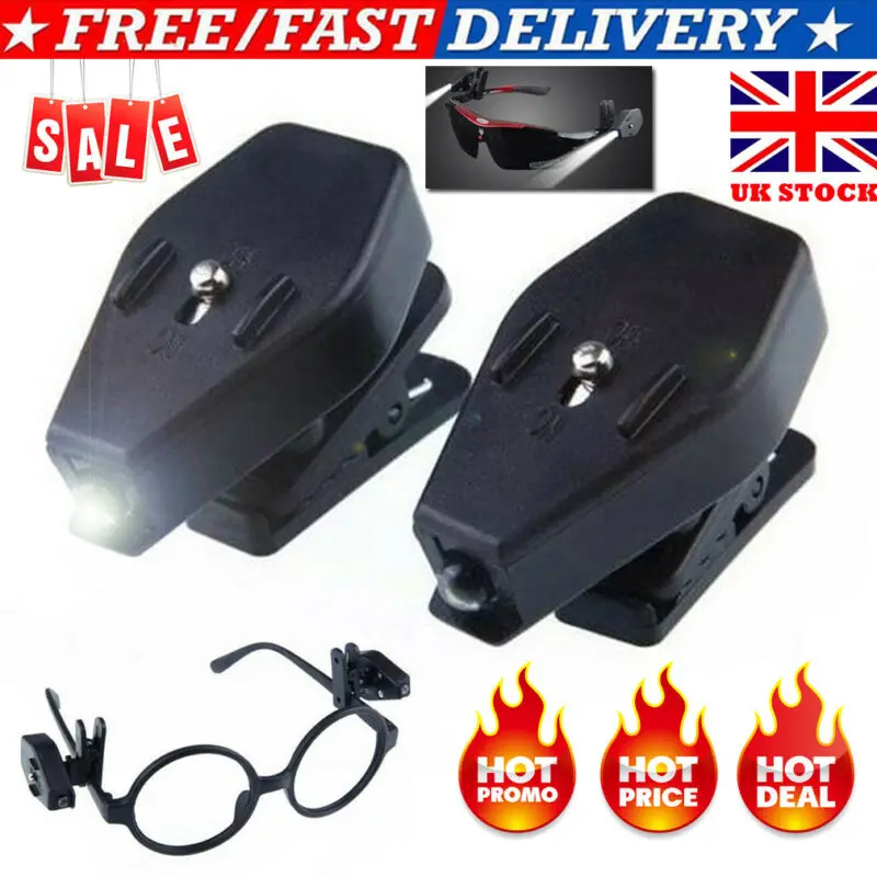 

Super Cool LED Light Clip On Glasses Torch / Lamp Safety Glasses Reading Lights