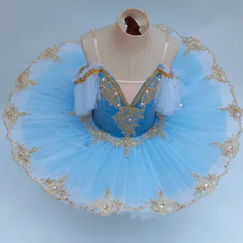 

2019 Ballet Tutu For Girls Kids Child Professional Ballet Tutu Swan Lake Costumes Ballerina Blue White Balett Dress Adult Women