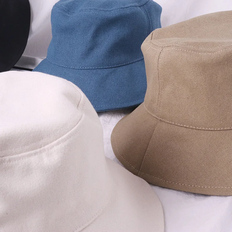 Candy Color Bucket Hat Women Fishing Men Bucket Hat Spring Summer Bob Hip Hop Caps Gorros Unisex Cotton Sun Flat Caps