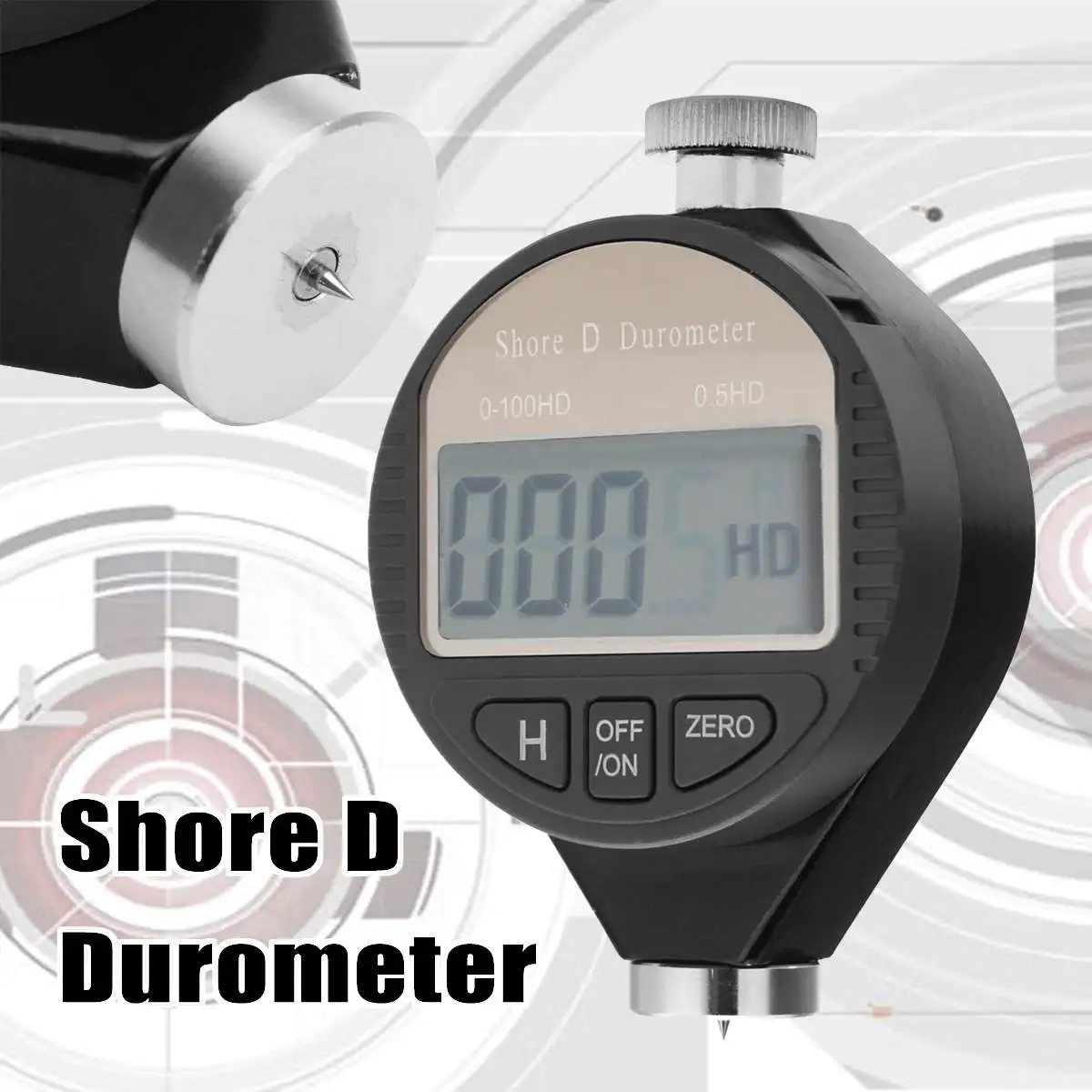 

Precise Digital Shore D Durometer High Hardness Rubber Tester 100HD LCD Display Meter High Quality Digital Hardmeter