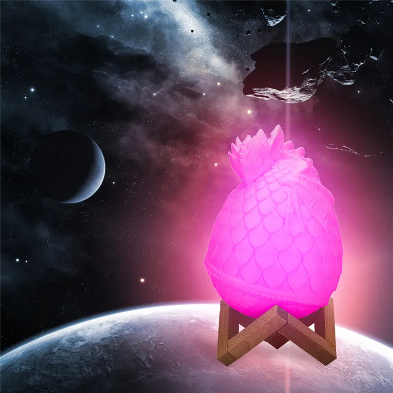 

LED Moon Light Colorful Table Lamp 3D Printed Dragon Egg Night Light Room Decor Color Remote control lights #4M31