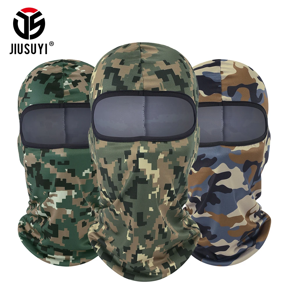 

Multicam Camouflage Tactical Military Full Face Shield Hats Combat Airsoft Paintball Bicycle Helmet Liner Cap Balaclava Beanies