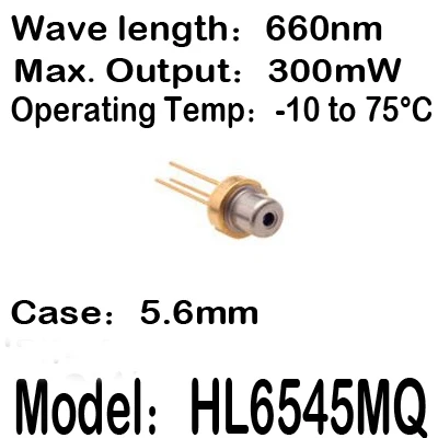 1-20 шт./лот HL6545MQ 660nm 300 мВт 5 6 мм 4-контактный-10 до 75C рабочая температура лазерного