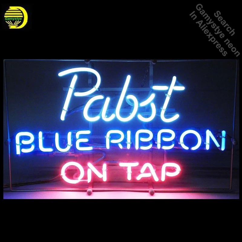 Neon Signs for Pabst Blue Ribbon Handcrafted Neon Bulbs sign Glass Tube