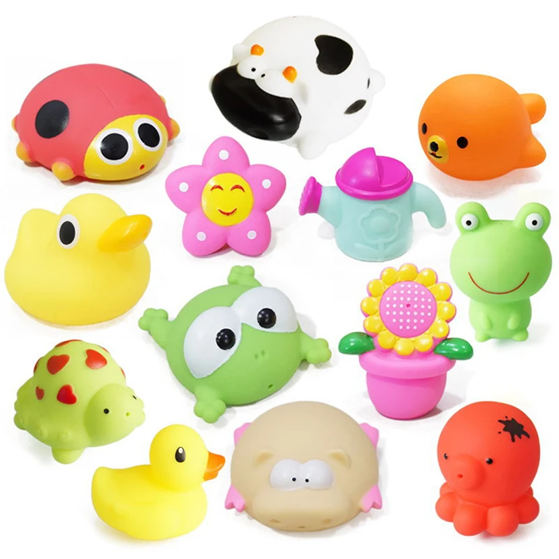 

1PCS Bath Toys Water Spray Bathroom Baby Toy for Children Animals Sunflower Star Soft Rubber Toys Duck Green Frog for Boys Girls