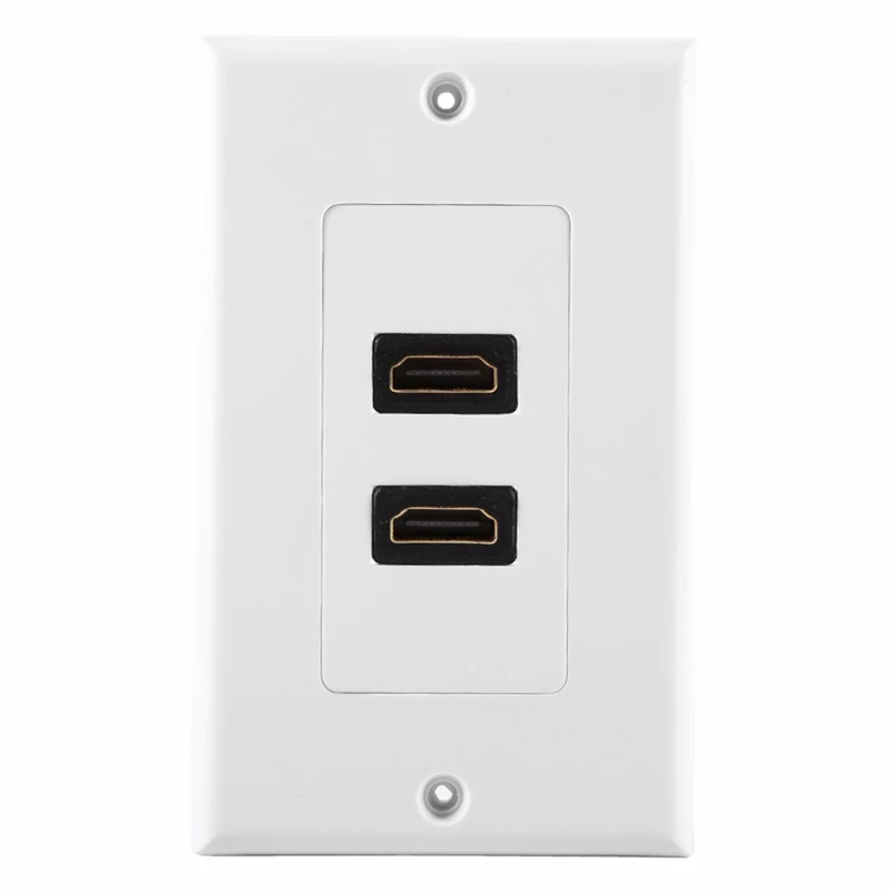 1080P Dual Port HDMI 1.4 Wall Face Plate Panel Cover Coupler Outlet