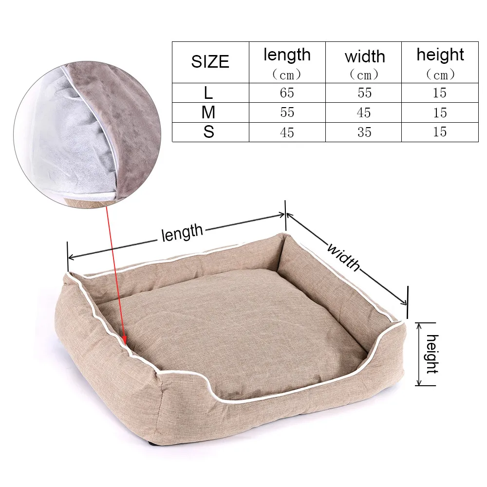 Кровать для больших собак, скамья для домашних животных, съемная кровать для щенков, для маленьких собак, домик, однотонный хлопковый лежак для собак, товары для домашних животных, COO046 - Цвет: Beige