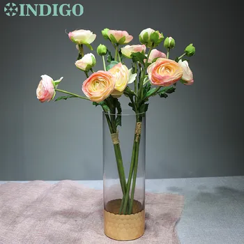 

INDIGO-Pink Tea Rose Spray Wedding (3 stems/bundle) Bouquet Flower Home Tea Rose Silk Flower Floral Party Event Free Shipping
