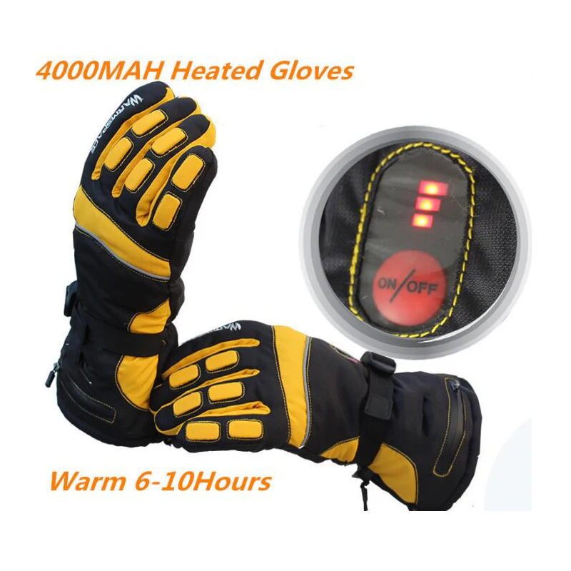 Winter Heated Gloves USB Hand Warmer Electric Thermal Gloves Rechargeable Battery Heated Gloves Cycling Bicycle Ski Gloves