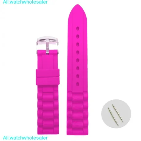 16mm Voilet Red Color Silicone Jelly Rubber Ladies Watch Band Straps WB1002K16JB