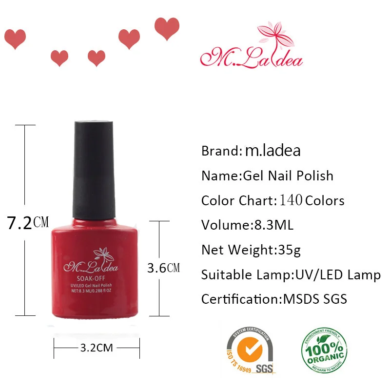 M Ladea Gel Nail Polish 140 Colors Hybrid Lacquer M Ladea Gel Nail Polish 140 Colors Hybrid Lacquer Manufactures 8 3ml Long Lasting Soak Off In From Beauty Health On
