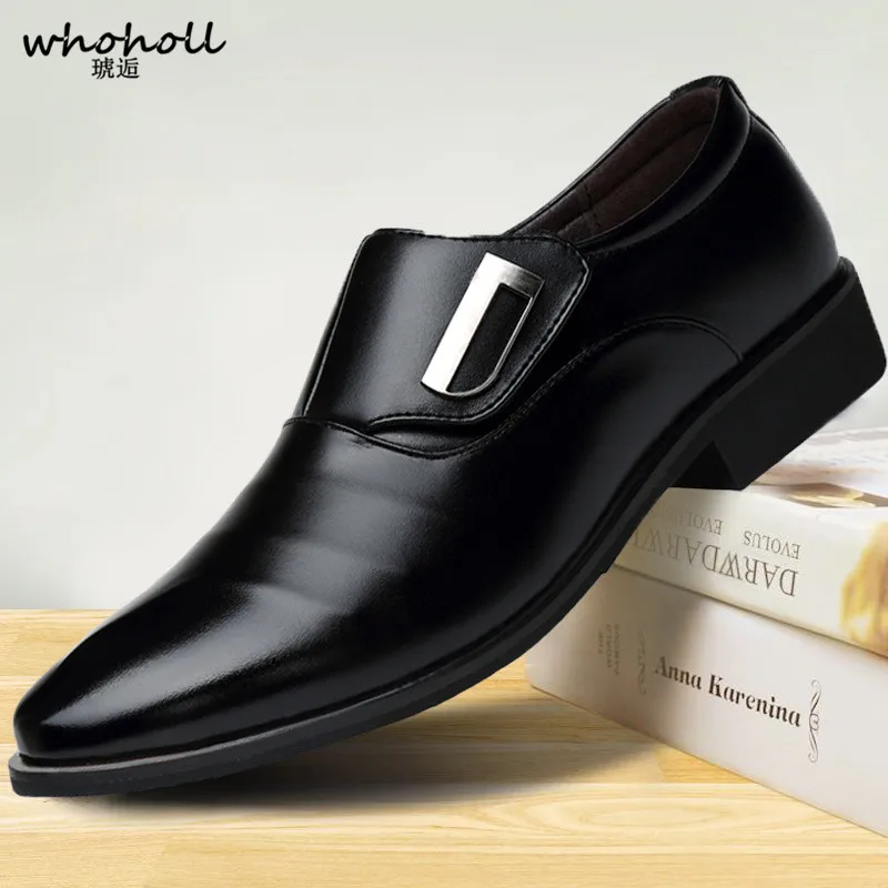 

Plus Size 38-48 Fashion Leather Men Dress Shoes Pointed Toe Bullock Oxfords Shoes for Men, Slip-on Designer Luxury Men Shoes