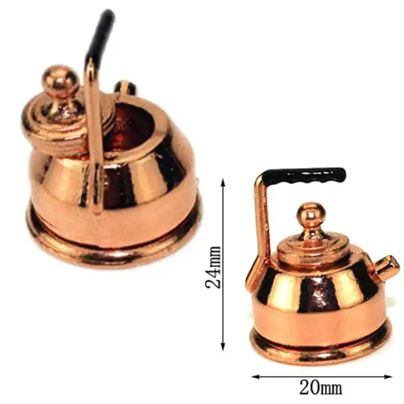 1:12 Dollhouse Miniature Furniture Accessories Kitchen Golden Teapot Kettle \