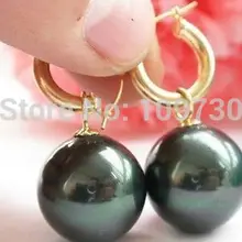 Ry00371 Горячая Огромный 16 mmaaaa+ ЮЖНОГО МОРЯ Черный корпус жемчужные серьги