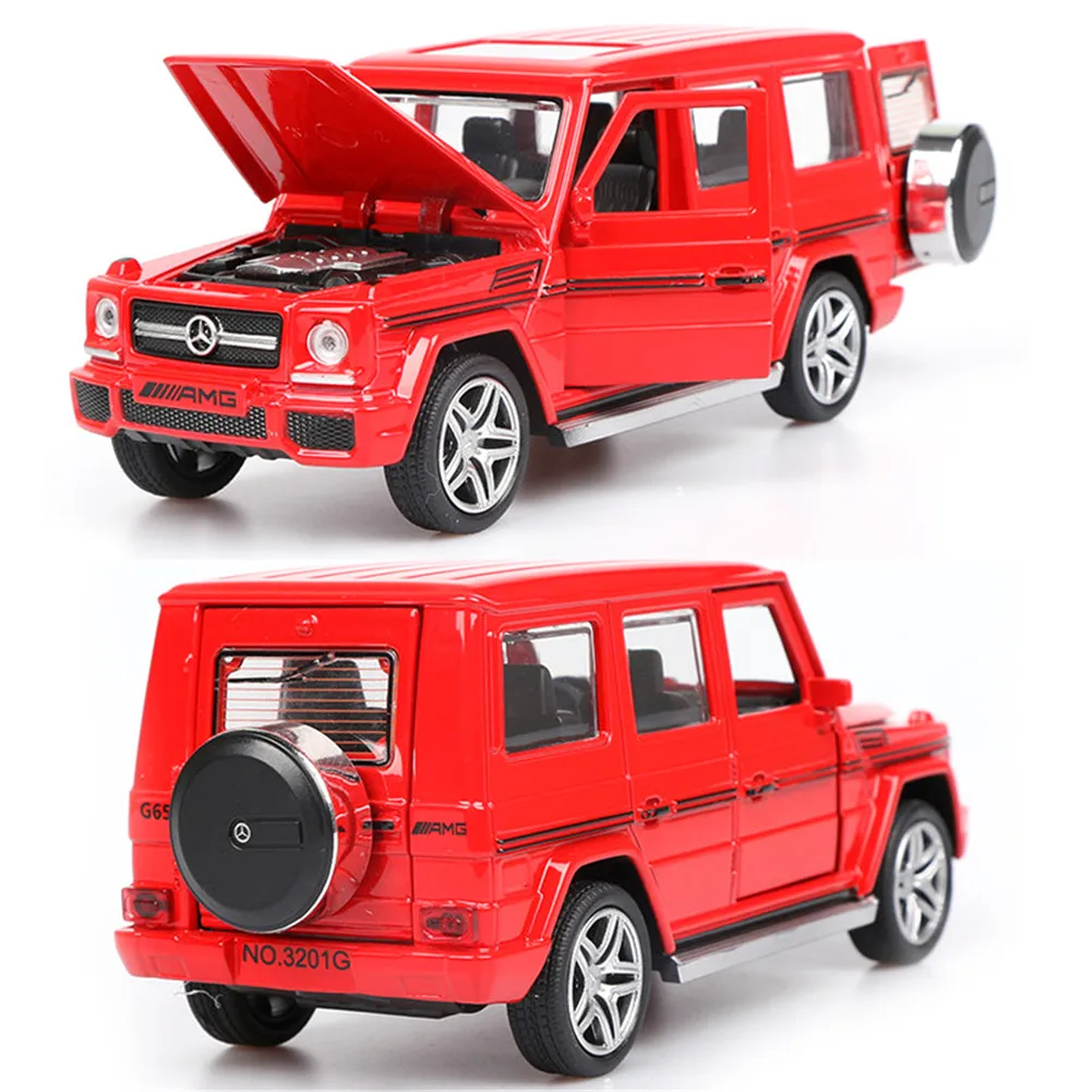 Benz G65 SUV Jeep AMG игрушечный автомобиль из сплава Модель автомобиля открывающийся звуковой светильник оттягивающийся 1:32 модель автомобиля подарок для мальчика игрушки для детей g53 g500