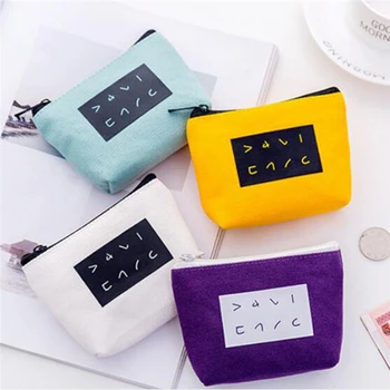 

2019 Women Canvas Bag Coin Purse Cute Kids Zipper Coin Pouch Cute Credit Card Holder Key Money Bags Zipper Coin Purse Mini Bag