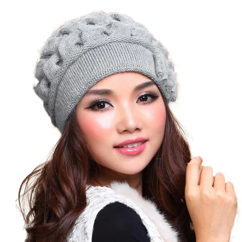FS Fashion Rabbit Wool Women Caps Thermal Warm Skullies Double Layer Knitted Winter Hat Ear Protect Beanies Gorra Hats Invierno FS Fashion Rabbit Wool Women Caps Thermal Warm Skullies Double Layer Knitted Winter Hat Ear Protect Beanies Gorra Hats Invierno