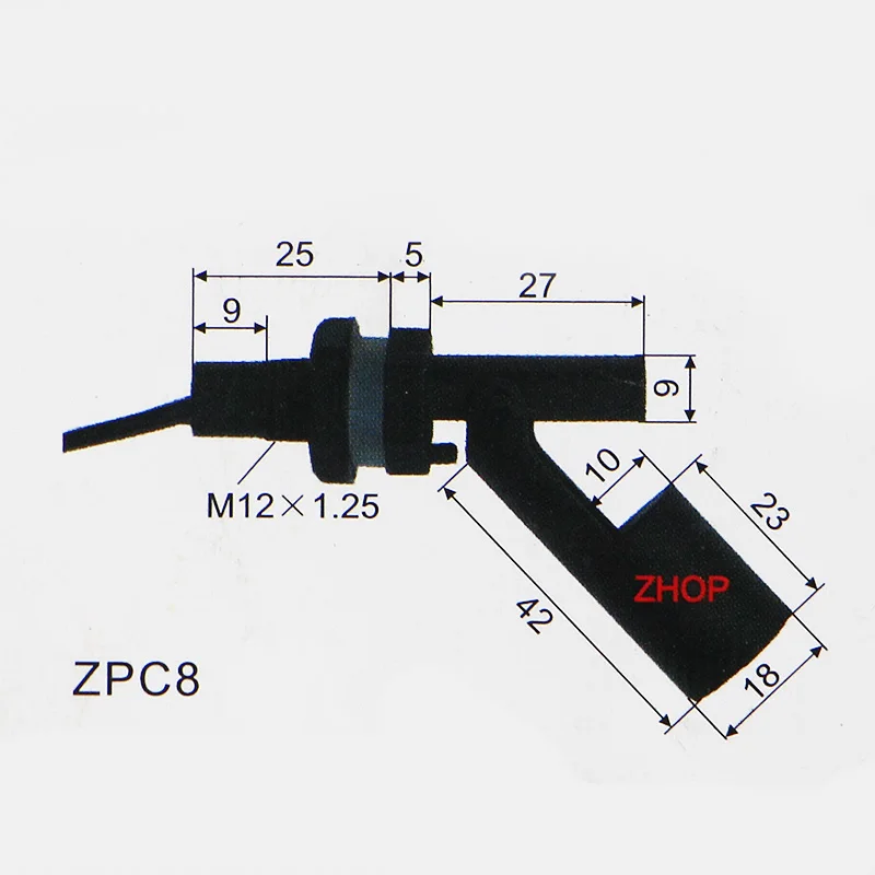 Water Level Sensor Float Switch 220V M12*1.25 Side Mounted ZPC8