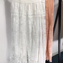 FOMOLAYIME Роскошные юбки Высококачественная летняя кружевная юбка с рюшами