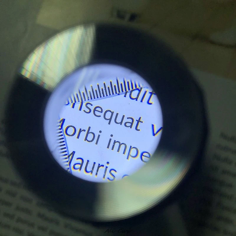 10X Magnifier Loupe Lens with Scale LED Light Handheld Reading Holding Metal Magnifying Glass for textile print jewelry repair