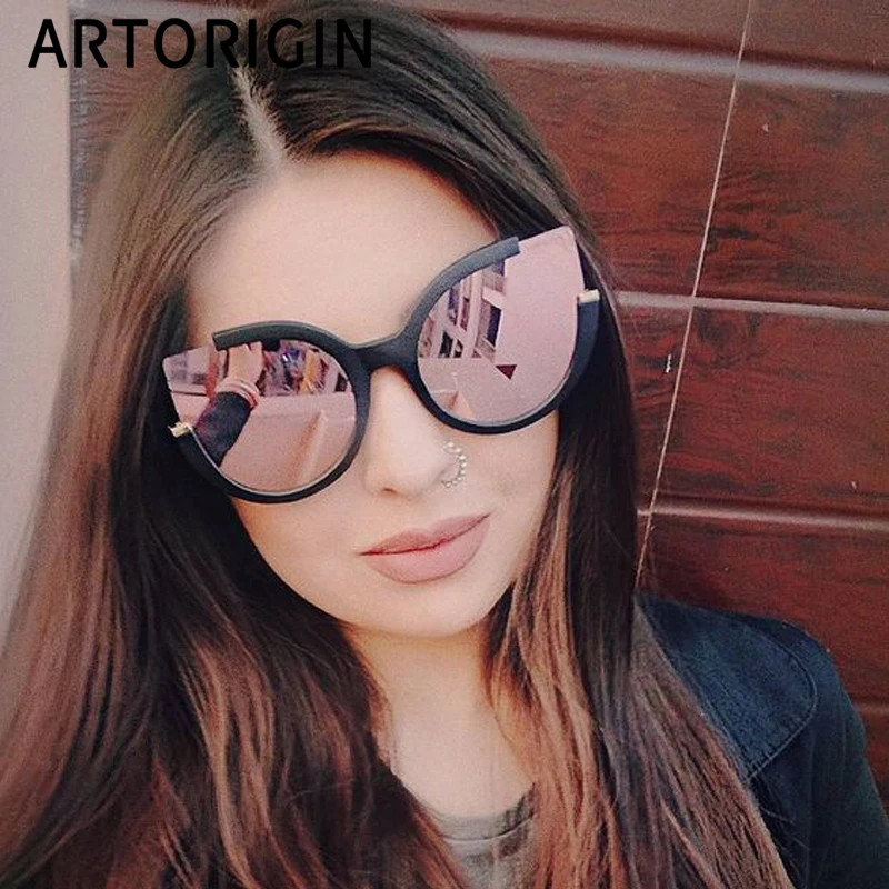 

Unique Cat Eye Sunglasses for Women Opened Lenses Super Durable UV400 Protective Rosegold Lens Woman Accessories Eyewear